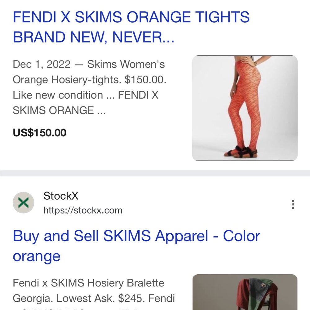 Fendi x Skims Tights (size small and brand new never worn and with original box)